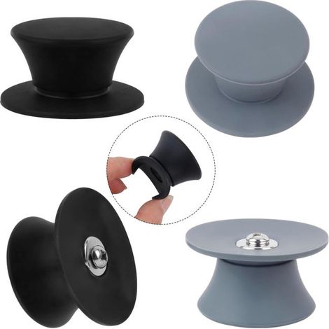 Juego de 4 asas para tapas de ollas - Pomos de repuesto - Silicona - Para tapas de vidrio con orificio (1/5)