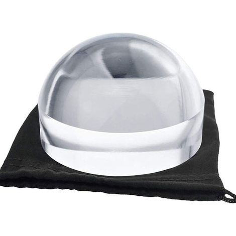 (1 pièce) Loupe de table 8X en forme de dôme/presse-papier avec étui (1/5)