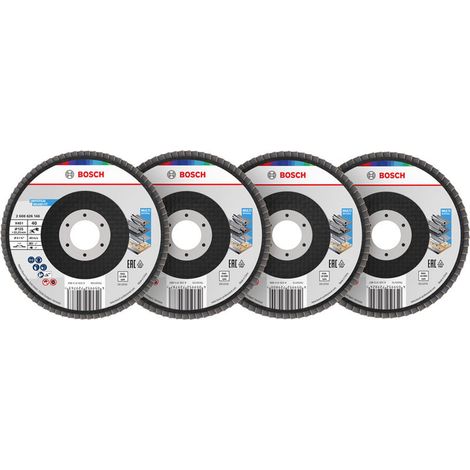 Bosch X451 Fächerschleifscheiben Set, 125 x 22,23 mm, K40/K60/K80/K120, Z27, 15-tlg (1/5)