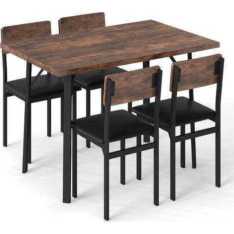 Set da 5 pezzi set da pranzo tavolo rettangolare 110 x 70 x 75,5 cm comfort di seduta salva-spazio in mdf marrone rustico 200018442