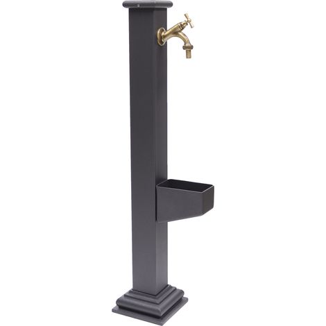 Fontaine colonne en fonte et acier Robinet de jardin Imperia home en laiton bruni