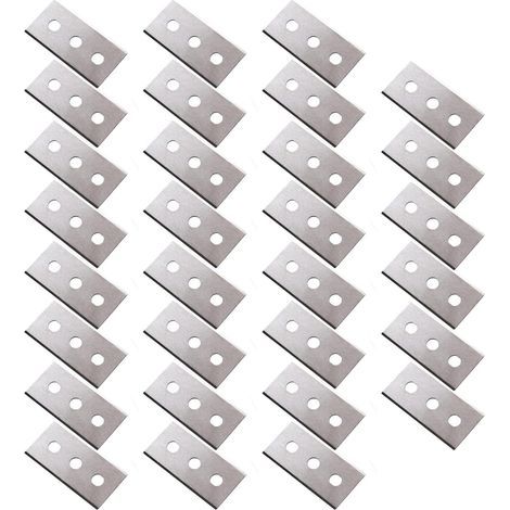 Lntyq Lot de 30 Lames de Rechange pour Grattoir, Lame de Rechange pour Racloir, Lames de Trois Trous pour Plaque de Cuisson Vitrocéramique (1/4)