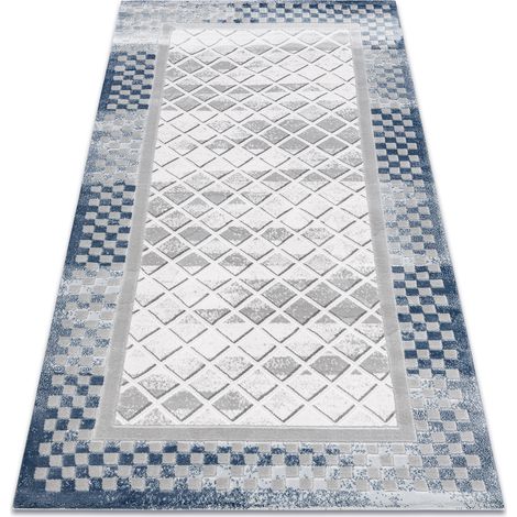 Teppich ACRYL VALS 103 Geometrisch, Rahmen räumlich 3D grau / elfenbein grey 100x200 cm