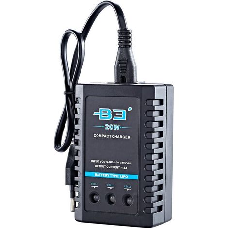Chargeur équilibreur RC 20W 1.6A pour batteries LiPo/LiFe 2S/3S - Accessoire pour radiocommandes - Prise US incluse-