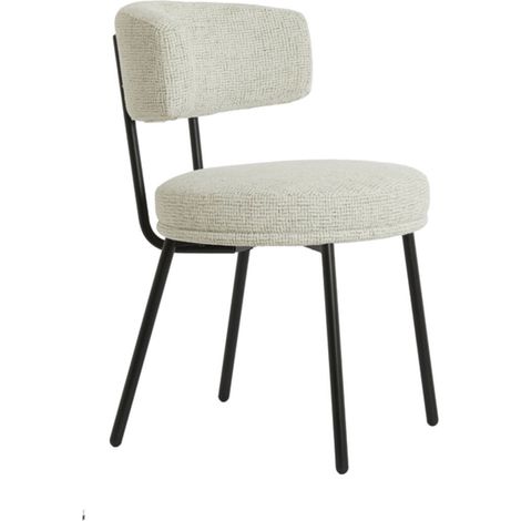 Esszimmerstuhl Creme Matt Schwarz Rahmen Light & Living (1/3)