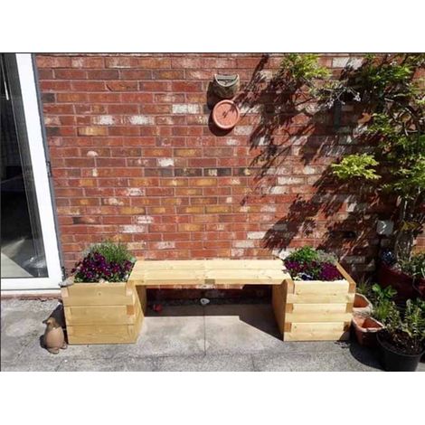 Suffolk Double Planter Bench (Painted Planter Bench - Choice of Colours Available) - Wood - L180 x W40 x H45 cm