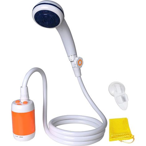 Douche Portable Douche de Camping avec Tête de Douche Vanne D'arrêt et Batterie 4800mAH intégrée