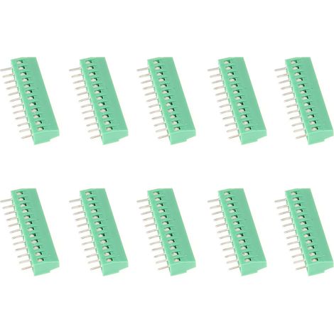 10 Stück – Universelle 2,54-mm-12-polige grüne Schraubklemmen für Leiterplatten