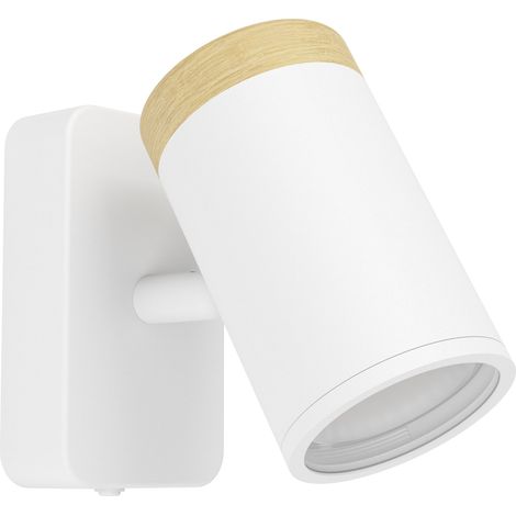 Faretti E Spot Moderno Consuma Metallo Bianco Legno Marrone 1 Luce Gu10 Ip44 (1/3)