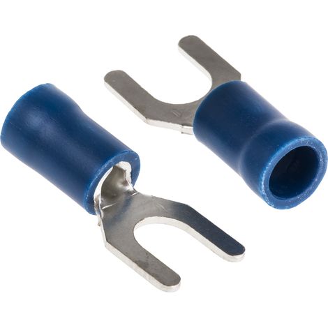 Cosse à fourche à sertir RS PRO Isolé, Bleu 14AWG 2.5mm² 16AWG 1.5mm²