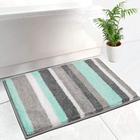 Absorbent Bath Mat 50 x 80 cm, Thickened Bathroom Mat Non-Slip Water Machine Washable, Bathroom Bath Mat, Soft Microfiber Shower Mat for Bedroom and Bathroom (1/5)