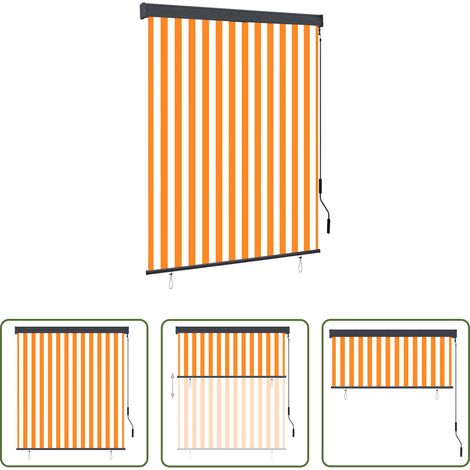 Volet vertical - Store roulant d'extérieur 140x250 cm Blanc et orange (1/5)