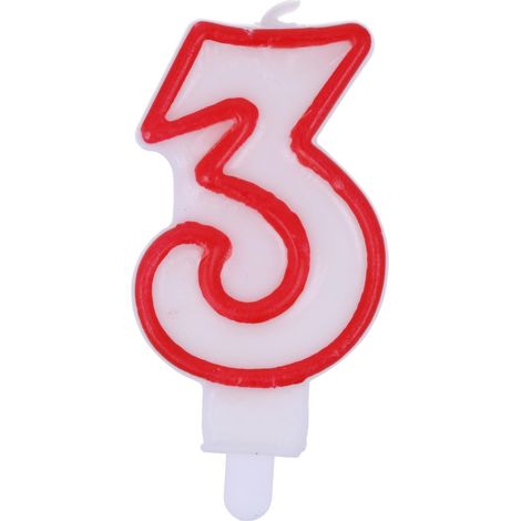 Bougie numérique rouge n° 3 (1/5)