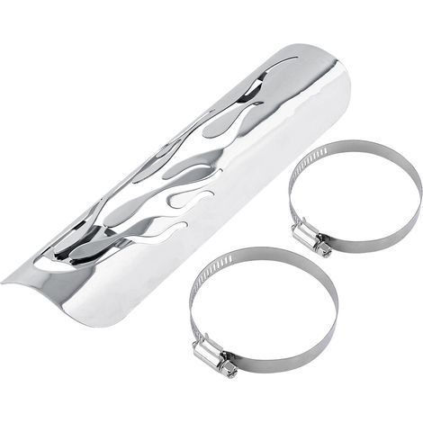 Bouclier d'isolation thermique pour tuyau d'échappement de moto, couvercle de protection chauffant pour silencieux, argent (1/5)