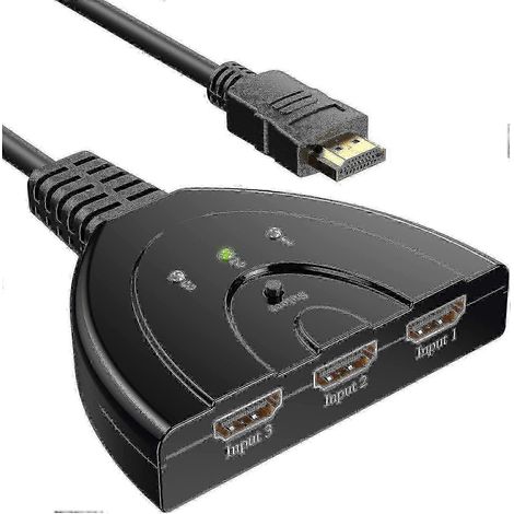 Commutateur HDMI 2.0 avec audio optique (Gana Hub HDMI 3 ports), compatible avec les systèmes home cinéma à barre de son (25-26) (1/5)