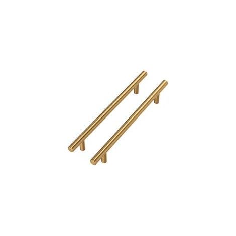 5 pcs Poignee Meuble Dorée Poignée Dorée Laiton Brossé Poignée Placard Cuisine Doree en Acier Inoxydable Entraxe 160mm Vis de fixation incluses(425) (1/5)
