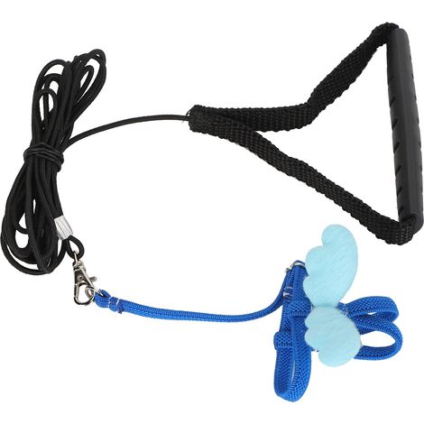 Harnais d'extérieur mignon pour oiseaux de compagnie, laisse pour perroquets, entraînement au vol, sangles réglables, bleu, taille S (1/5)