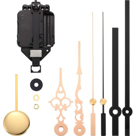 Mouvement d'Horloge à Quartz avec Pendule, Kit Complet pour Réparation et Création d'Horloges, Inclut 2 Paires d'Aiguilles, Mécanisme à Piles, pour Horloges Murales Vintage (1/5)