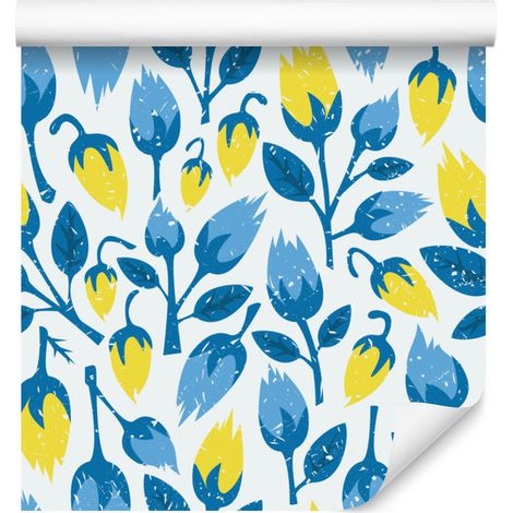 Papier peint fleuri tendance style rétro pour salon et chambre 50x1000 cm (1/5)