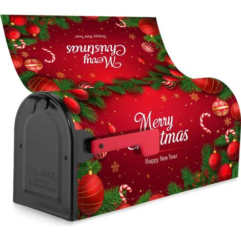 Weihnachtsbriefkastenabdeckung mit Mangrovenmuster – Strapazierfähiges Material, weihnachtliche Außendekoration, geeignet für Gärten und Terrassen.
