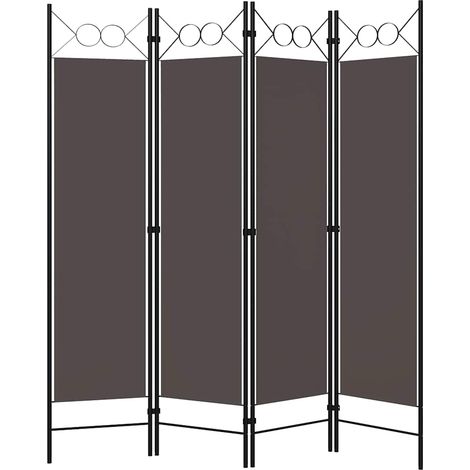 Paravent Cloison de séparation 4 panneaux, Pour Jardin, Balcon, Terrasse Anthracite 160 x 180 cm OIB4205E (1/5)