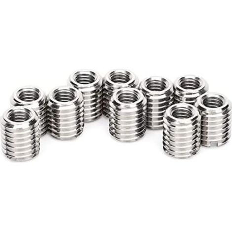 10pcs M6/M10 Insert Nuts 303 Stainless Steel - M6 x 1.0 Female Thread - M10 x 1.5 Male Thread - 12mm Length - M10x1 (1/5)