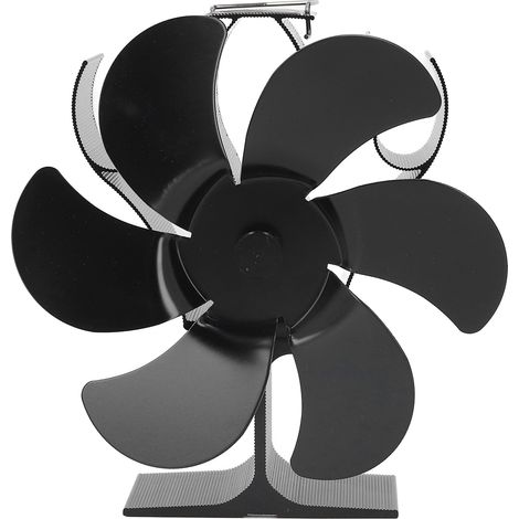 Ventilatore per stufa a 6 pale con motore resistente alle alte temperature, accendifuoco a legna, diametro nero 152 mm. (1/5)