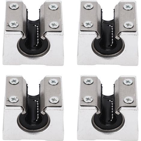 Lot de 4 Blocs Coulissants à Billes SBR10UU en Aluminium pour Machines CNC, Mouvement Linéaire (1/5)