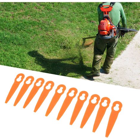 100 orangefarbene Kunststoff-Rasentrimmermesser, Rasenmäherzubehör kompatibel mit Stihl Polycut 2-2 und 3-2. (1/5)