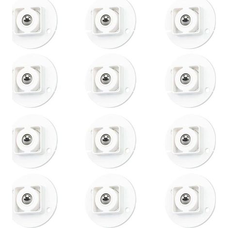 12 Pcs roulettes de Transfert Auto-Adhésives, roulettes à Billes de Transfert roulettes Plastique Solide Roulette de Rotation à 360 Degrés pour Support de Rangement Inférieur, Poubelle (1/4)