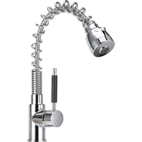Robinet de Cuisine à Tirette, Pivotant à 360°. Robinet Avec Ressort En Spirale, Avec Douchette Extensible, Convient Pour Cuisine, Salle de Bain, Jardin, Hôtel(EU). (1/5)
