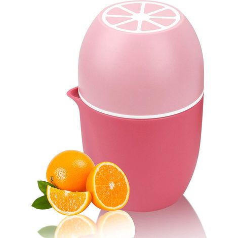Press Citron - Presse Manuelle Pour Agrumes Et Baies - Forme Citron - Sans BPA - 2 Embouts - Couleur Rose (1/5)