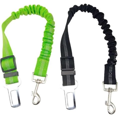 2 Hunde-Autogeschirre, verstellbare 53 cm lange elastische Nylon-Sicherheitsgurte mit Gummizug und Sicherheitsschnalle (1/4)