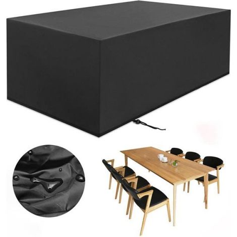 Housse de Jardin - 180x120x74cm - Imperméable - Résistante aux intempéries - Noir (1/4)