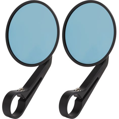 Rétroviseurs Moto Aluminium Allié Bleu Convexes Guidon Kit 1 Paire Compatible 17-19mm (1/5)