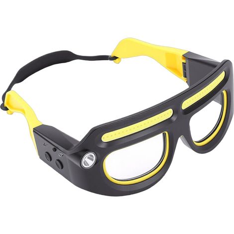Lampe Frontale à Lunettes, Matériau ABS, Batterie 1000 MAh, 5 Modes d'éclairage pour la Pêche de Nuit et le Cyclisme