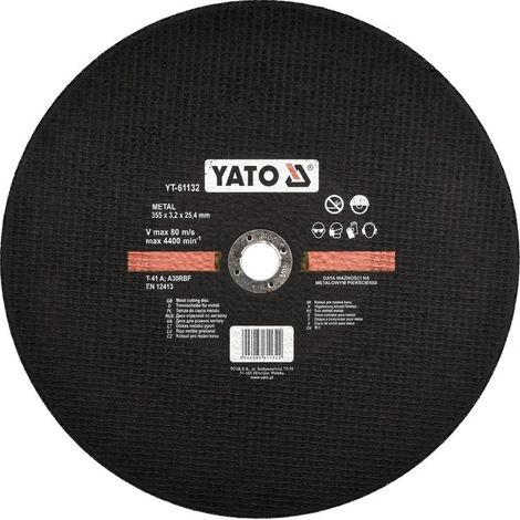 DISCO DA TAGLIO METALLO 355x3,2x25,4MM PER YT-82180 YT-61132 YATO