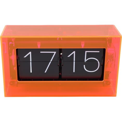 Reloj de Sobremesa Retro, Mecanismo Silencioso 24H, Diseño Minimalista Naranja, Lectura Fácil – Ideal para Decoración del Hogar y Oficina (1/5)