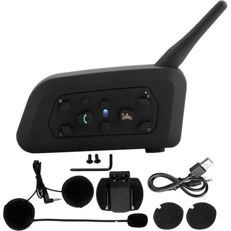 Intercom pour casque de moto, casque 2,4 GHz à faible bruit mains libres pour motoneige, snowboard et vélo de plage-Crezuo