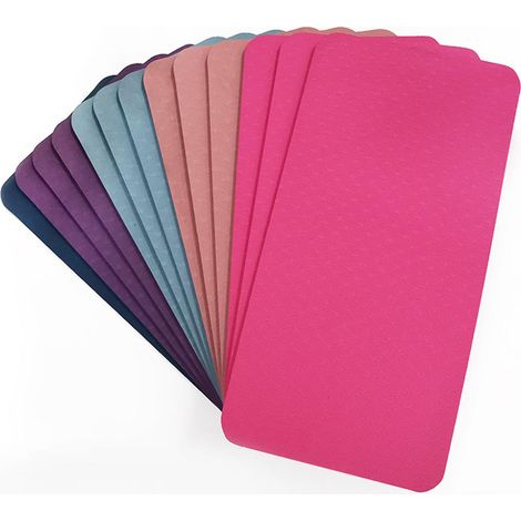 Tapis de yoga TPE antidérapant, tapis de gymnastique léger pour entraînement, fitness, Pilates et sport (1/5)