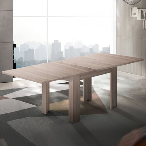 Mesa de comedor de madera extensible apertura en forma de libro 90-180 x 90 cm Jesi One (1/5)
