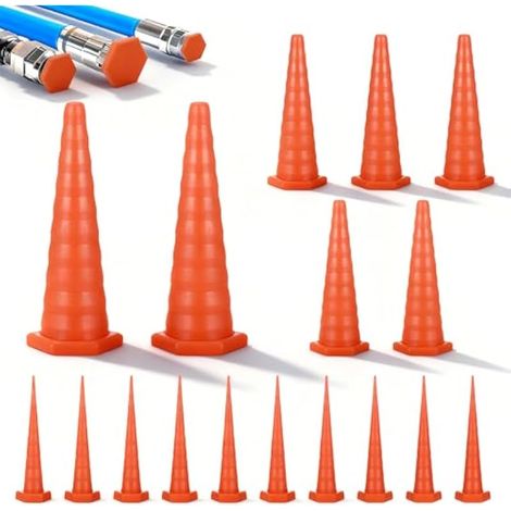Lot de 17 bouchons coniques en caoutchouc - Tuyau hydraulique universel - 3 tailles - Protection pour tuyau et tuyau - Protection contre les fuites - Arrosage - Tuyaux d'huile (1/4)