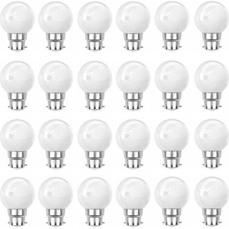 Lot de 24 ampoules Led Blanc B22 Incassables - Guirlandes guinguette - Culot baïonnette (1/5)