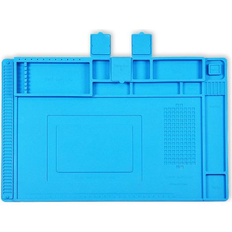 Tapis de Réparation en Silicone Résistant à la Chaleur – Tapis de Travail Isolant pour Soudure, Fer à Souder et Pistolet à Air Chaud, Idéal pour Réparation Téléphone et Électronique