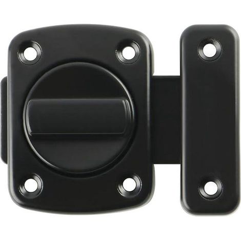 Serratura girevole per porte, chiavistello a rotazione, serratura con 6 bulloni, per finestre, armadi e giardino, finitura in metallo nero opaco (1/4)
