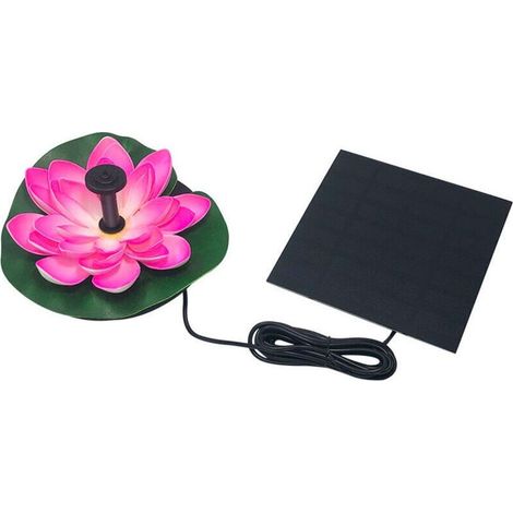 écoration d'Étang avec Nénuphar et Lotus en Mousse - Pompe Flottante à Énergie Solaire pour Fontaine d'Étang, Décor Extérieur de Cour, Jardin et Piscine (1/4)