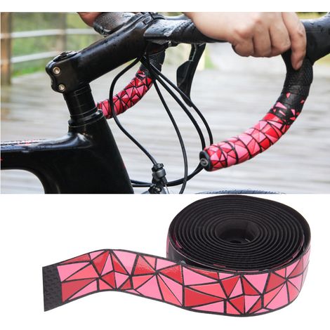 2 Rouleaux Ruban de Guidon Vélo Anti-Dérapant, Accessoire Cyclisme Confortable Respirant (Noir Rouge) (1/4)