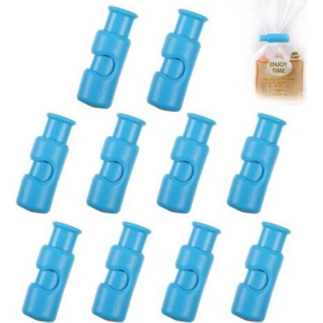 10er-Pack Gefrierbeutel-Verschlussclips, wiederverwendbare Beutelclips für offene Lebensmittel und Snacks, blau (1/4)