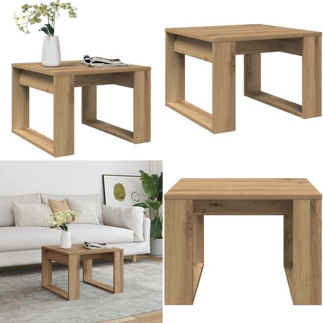 vidaXL Beistelltisch Artisan-Eiche 50x50x35 cm Holzwerkstoff (1/5)