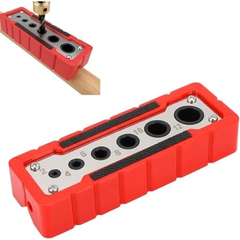 Guide de perçage Accumobil à 6 trous (2 à 12 mm) en acier rapide pour le travail du bois guide de perçage pour montants en bois et outils de menuiserie (1/5)